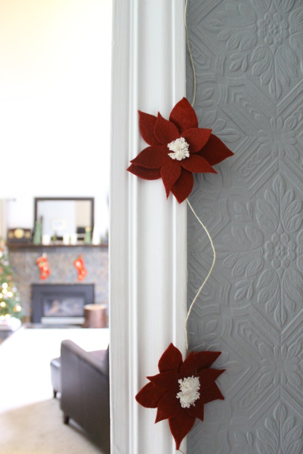 Better Remade - Felt poinsettia garland
