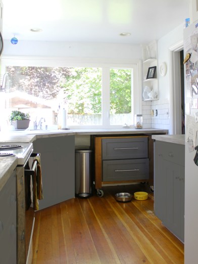 grey lower white wall