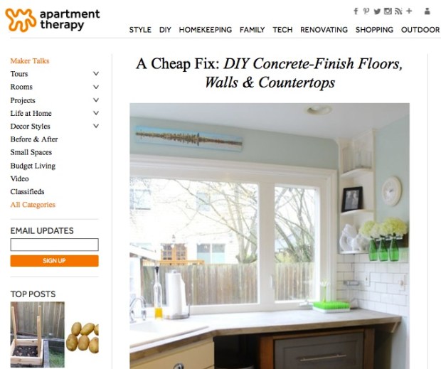 apartment therapy DIY concrete